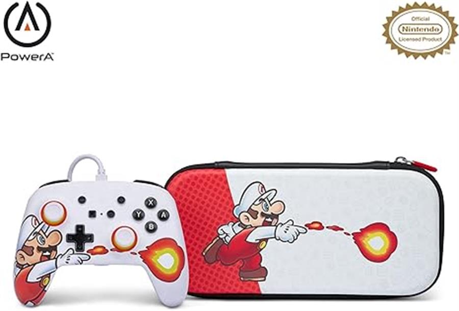 Joystick y Estuche Powera Nintendo Switch Mario Fireball
