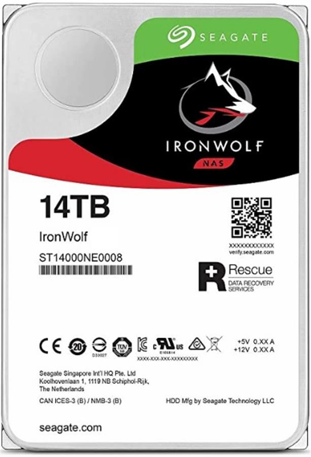 Disco Duro HDD 14TB Seagate IronWolf Red NAS