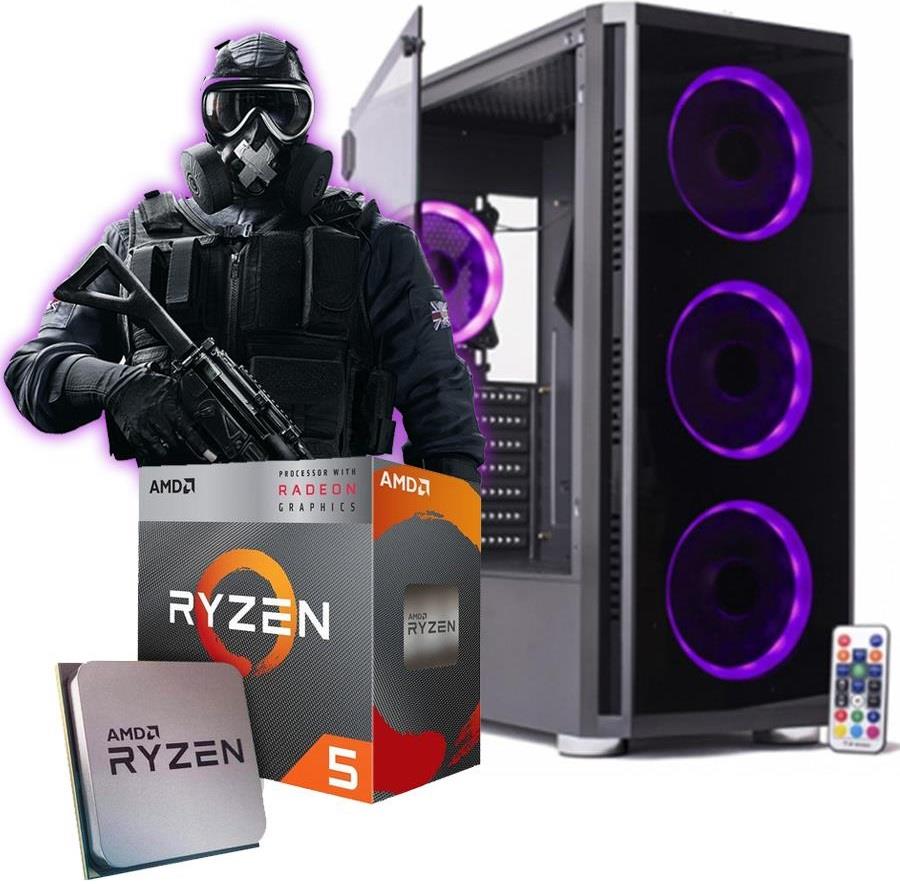PC Ryzen 3 3200G 16G 250GB Win10 Teclado y Mouse (Fortnite 60 fps)