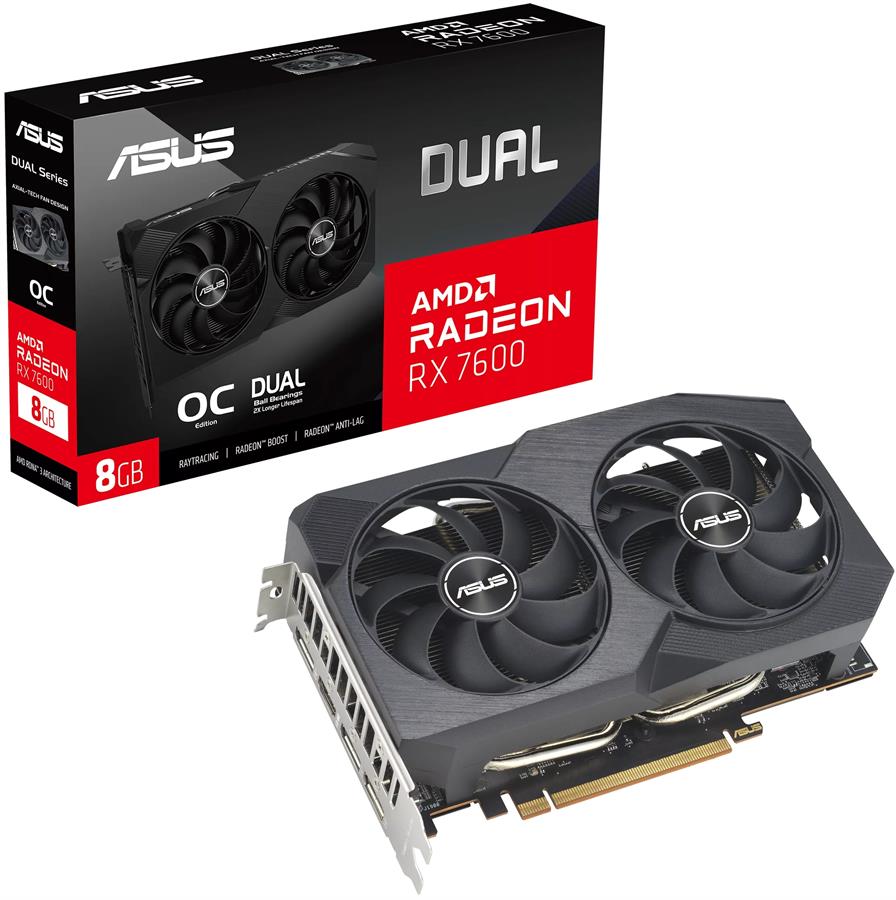 Placa de Video Asus Dual Radeon RX 7600 OC 8GB