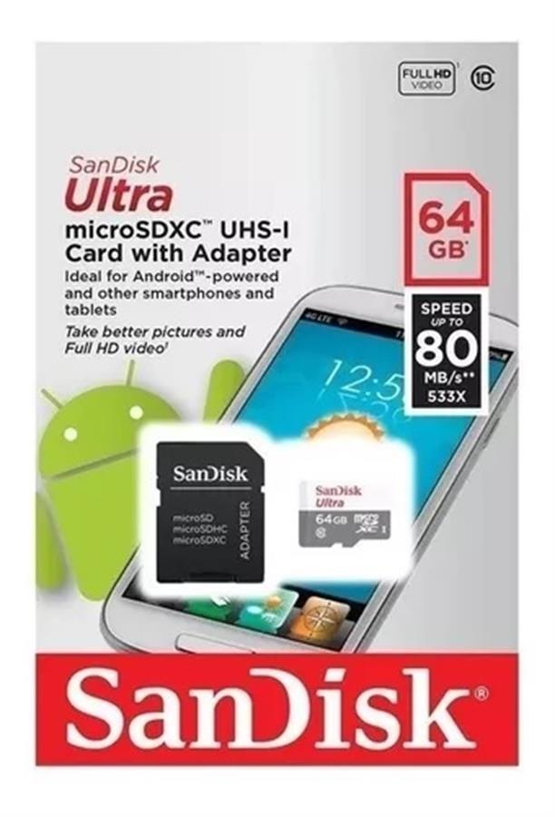 Memoria Sandisk Ultra Micro SDXC 64GB Classe 10