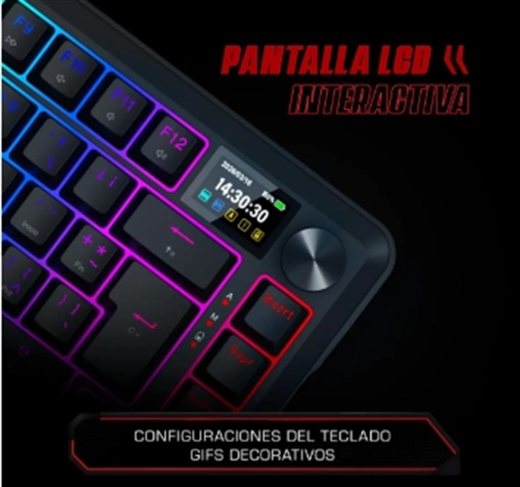 Teclaado Redragon Ucal LCD PRO K724RGB-PRO SP (Yolk switches)