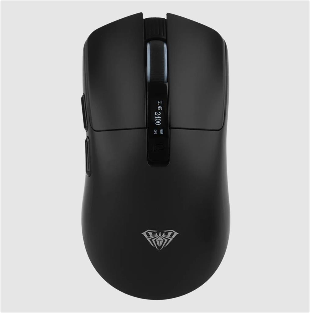MOUSE AULA SC590 PRO NEGRO WIRELESS/CABLEADO 20K DPI 64GR 6D  PAW3311 C/LCD
