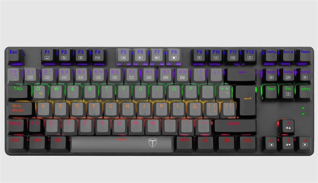 Teclados T-Dagger Bora Grey Black Lite  T-TGK313GB-LIT Cableado rainbow