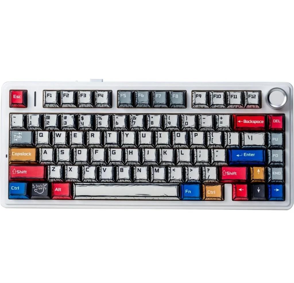 TECLADO MECANICO AULA F75 INALAMBRICO 75% RGB SW REAPER ESPAÑOL TRIMODO DIAL GASKET
