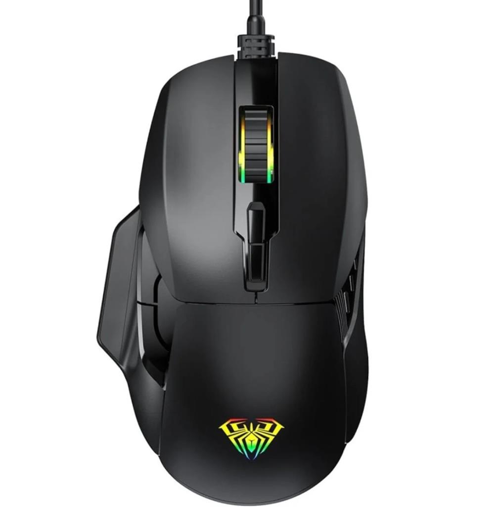 MOUSE AULA F815 NEGRO USB RGB 12800 DPI 6D