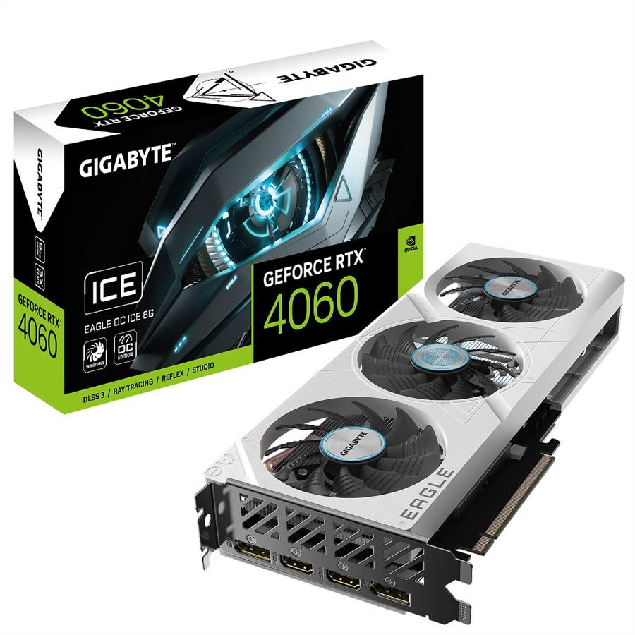 Placa de Video Gigabyte RTX 4060 EAGLE OC ICE 8GB White