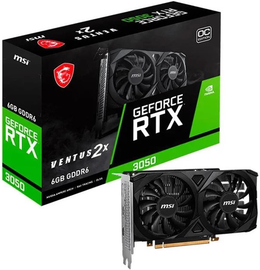 Placa de Video MSI Ventus GeForce RTX 3050 Ventus 2X OC 6GB