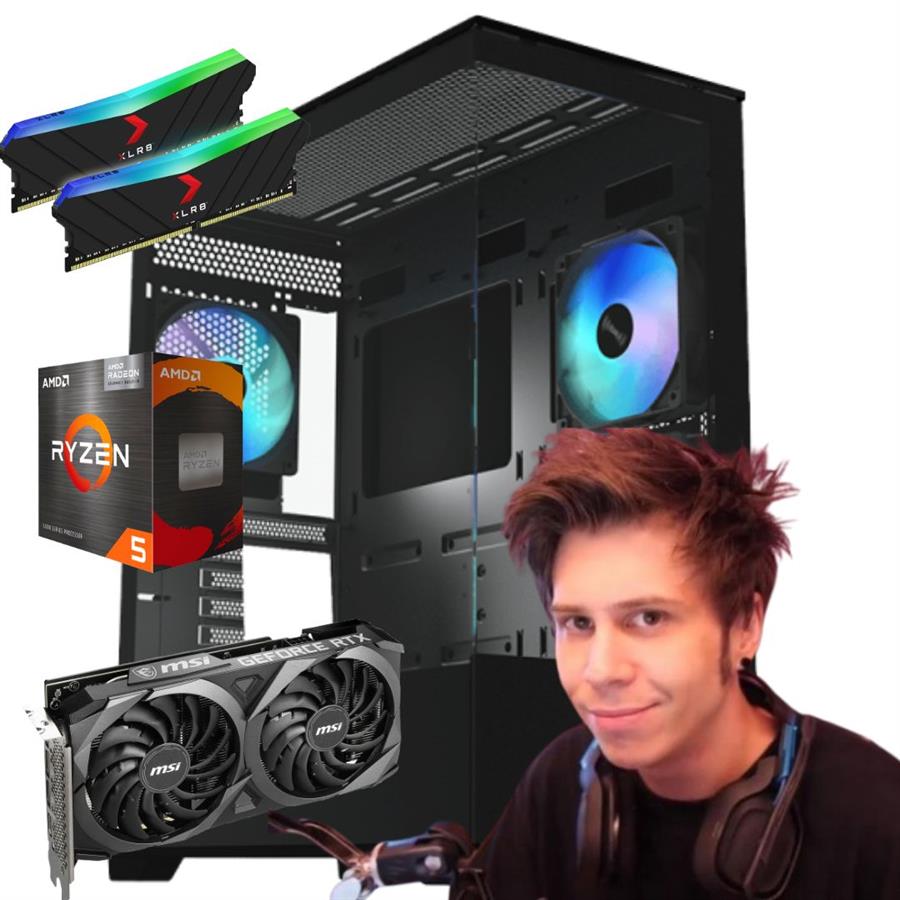 PC AMD Ryzen 5 5600XT, RX 7600,16GB RAM, 1TB SSD, Win10 (Testeada por Rubius)