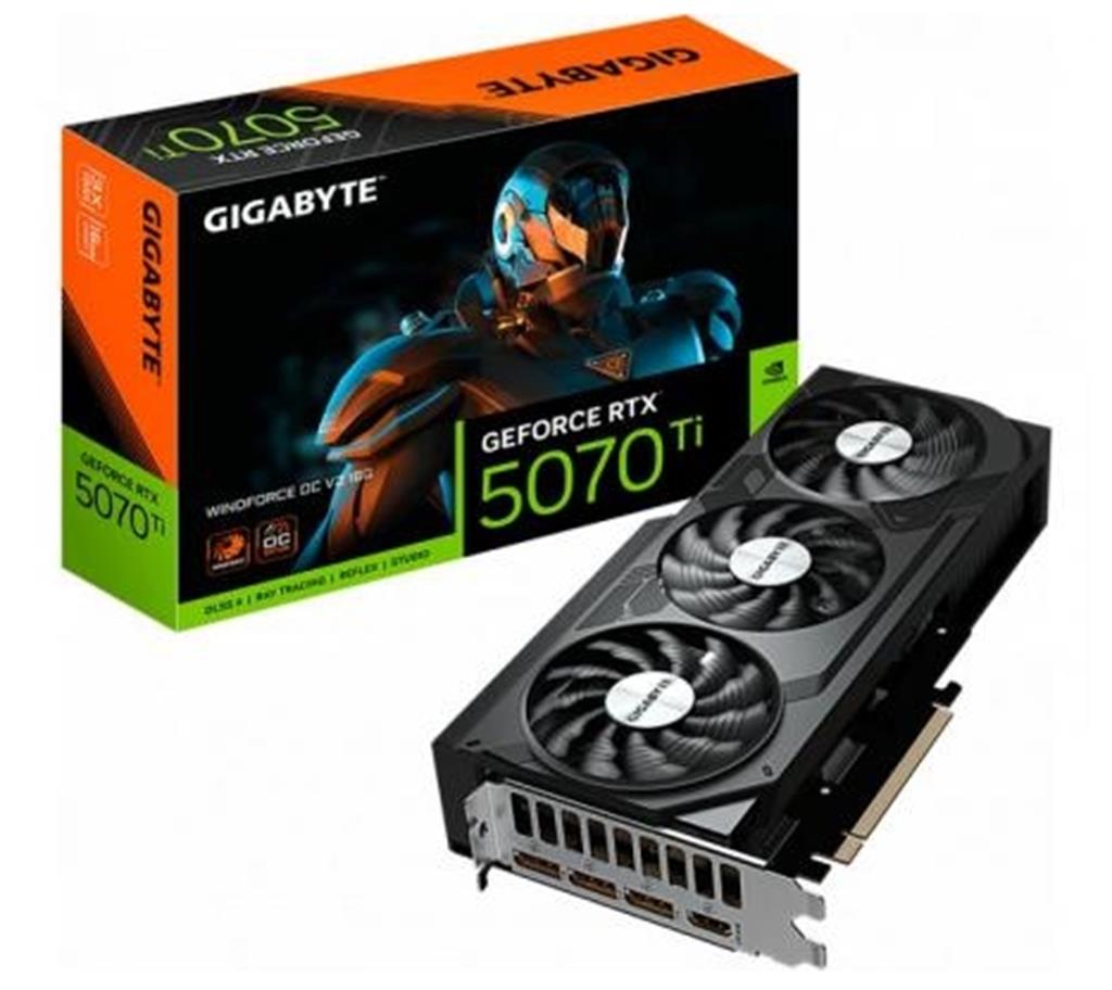 Placa de Video Gigabyte GeForce RTX 5070 Ti 16GB GDDR7 WINDFORCE OC V2